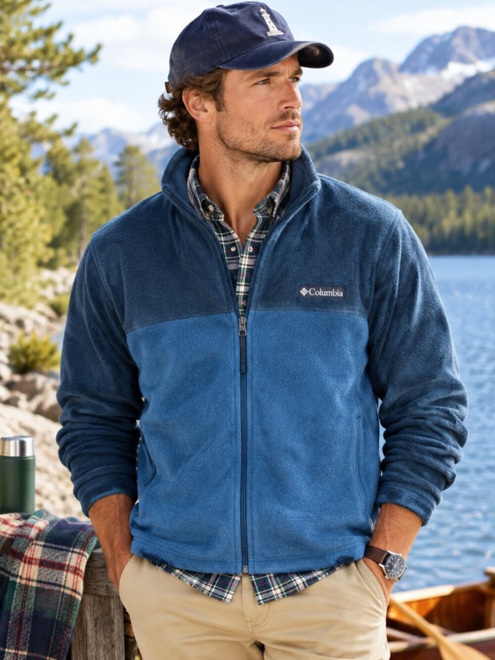 Columbia Steens Mountain 2.0 Men's Blue Teal Fleece Jacket Large L Gorpcore